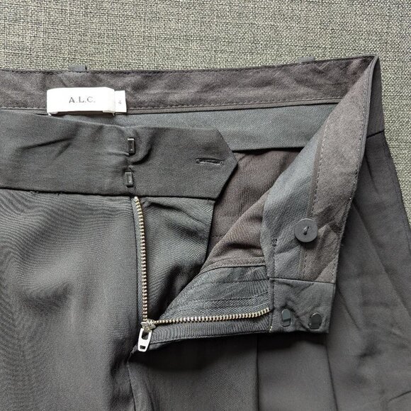 A.L.C. Benton Black Cropped Pleated Trouser Pants - Picture 4 of 13